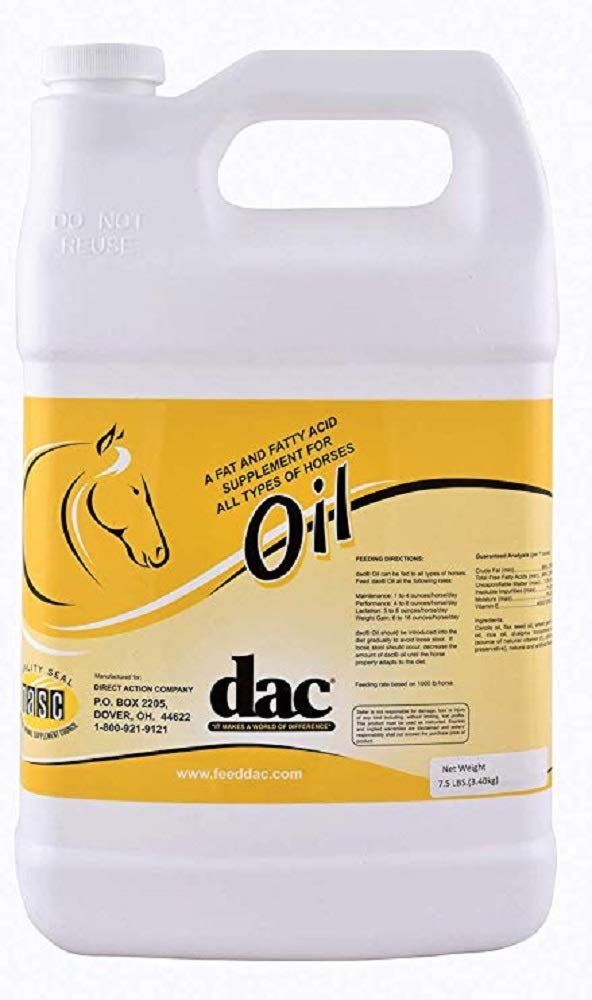DAC Oil Gallon Jug Horse Váha Získať kalórií tuku Mastné kyseliny Coat zdravie doplnok