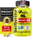 Berberine Supplement 500mg - USA Made Berberine 500mg - Non-GMO Berberine HCL - Berberine Supplements for Weight Management, Energy, Immune Support - 60 Kapsule