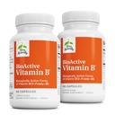 Terry Prirodzene BioAktívny vitamín B - Pomoc Zdravie srdca s bioaktívnymi B vitamínmi - Doplnok s folátom a vápnikom - B komplex Vitamín na pomoc Nervový systém Funkcia - 60 Kapsule 2)