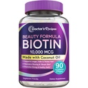 Lekár recepty Biotín 10 000 mcg, Rast vlasov, Zdravá koža a nechty, Metabolizmus energie, Vegetariánska-Priatelia Biotin, s kokosovým olejom, Non-GMO, 3 mesiace dodávky, 90 Vegetariánska Softgels