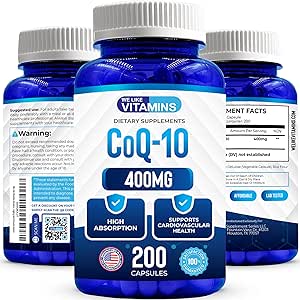 My máme radi vitamíny CoQ10 400mg na obsluhu - 200 kapsúl CoQ-10 - Vegetariánska kapsula - Antioxidant Co Q-10 Koenzým