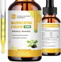 (2 balenia) Quercetin Tekuté kvapky - Quercetin Doplnky 700 mg - 4X Silnejšie ako tablety a kapsule - 5 v 1 Quercetin s hypromelínom bazový vitamín pre imunitu respiračné wellness- 2 Fl Oz*2