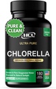 Chlórella Kapsule 3000 mg - Cracked Cell Wall Blue Green Algae Supplement - Best Natural Detox Cleans - Rastlinné vitamíny Minerály Chlorofyl Vegan Protein Powder Pills - Vyrobené v USA