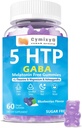 5-HTP GABA Gummies Blend 1700mg, Bezcukrové upokojujúce Gummy s L Theanine, horčík, Ashwagandha, Omega-3-6-9, Vitamín D3,B6 pre prírodné Zzzs, Mood, Brain-Calm, Blueberry Flavor 60Count