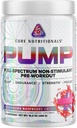 Core Nutritionals Pumpa Full-Spectrum non-Stimulant Pre-Workout, s N03T Nitrate, Peak02, Alpha GPC, pre maximálne čerpadlo, sila, a výkon 20 Servings (Australian Malinová žuvačky)