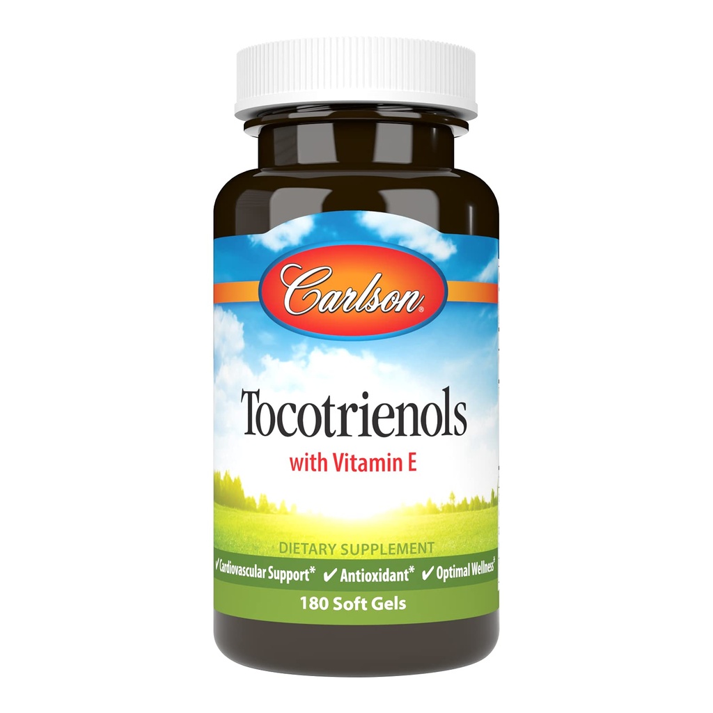 Carlson - Tokotrienols, 40 mg, s prírodným zdrojom vitamín E, Gamma, Alpha, Delta, Beta, Udržateľne Zdroj, 180 Softgels