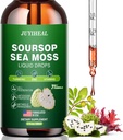 7-v-1 Soursop Graviola s vodnými kvapkami Moss Liquid, Soursop bitters Liquid bohaté na multivitamín pre tráviace antioxidant, Immune Boost, Podpora buniek a regenerácia, 2 Fl Oz