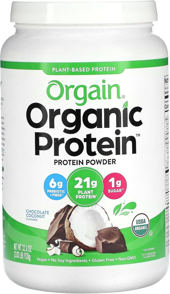 Orgain Organic Vegan Protein Powder, Čokoláda Coconut 2 lb