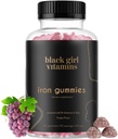 Black Girl Vitamíny - Železo Gumies (20 mg), podporuje nedostatok železa a anémie, Gluten-free, Želatína zadarmo, vyrobené v USA (Grape, 60 Počet) 30 Day Supply