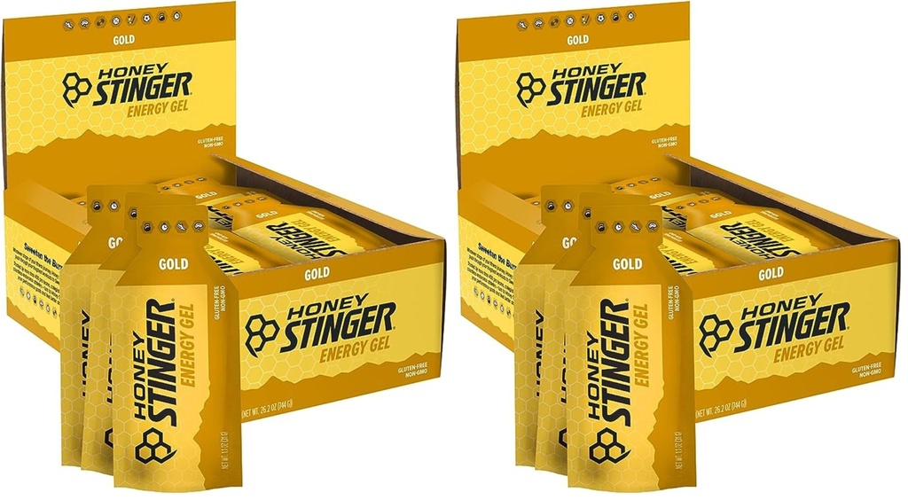 Honey Stinger Gold Energy Gel, Gluten Free & Caffeine Free, for Exercise, Running and Performance, Sports Nutrition for Home & Gym, Pre and Mid Workout, 48 Pack, 26.4 Ounce