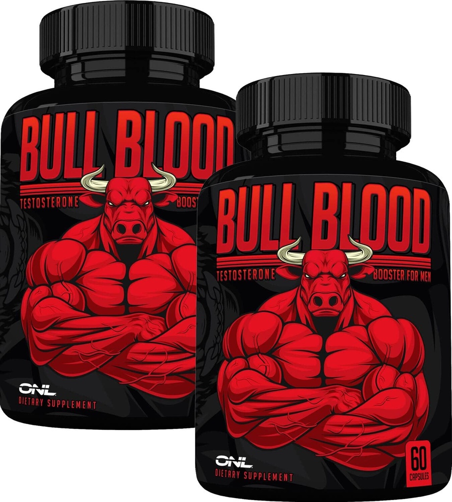 ONL Bull testosterónový posilňovač - vysoká potencia mužské zvýšenie testosterón doplnok pre vytrvalosť a vytrvalosť - Test Booster s Maca Root, Horny koza Weed & Tongkat Ali - 120 Kapsule (2-Pack)