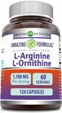 Amazing Formulates L-Arginín/L-Ornithine 1500 Mg Per Serving, Capsules 