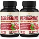2 balenie Berberine HCl- Plus Ceylon škorica, kurkuma, mlieko bodka, artičoky, čierne korenie, Berberine HCI Root Doplnky pilulky - Imunitný systém