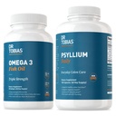 Dr. Tobias Omega 3 Rybí olej a Psyllium Denné doplnky pre srdce, mozog a imunitnú podporu, Zdravé Bowel pohyb podporuje s Psyllium Husk kapsule