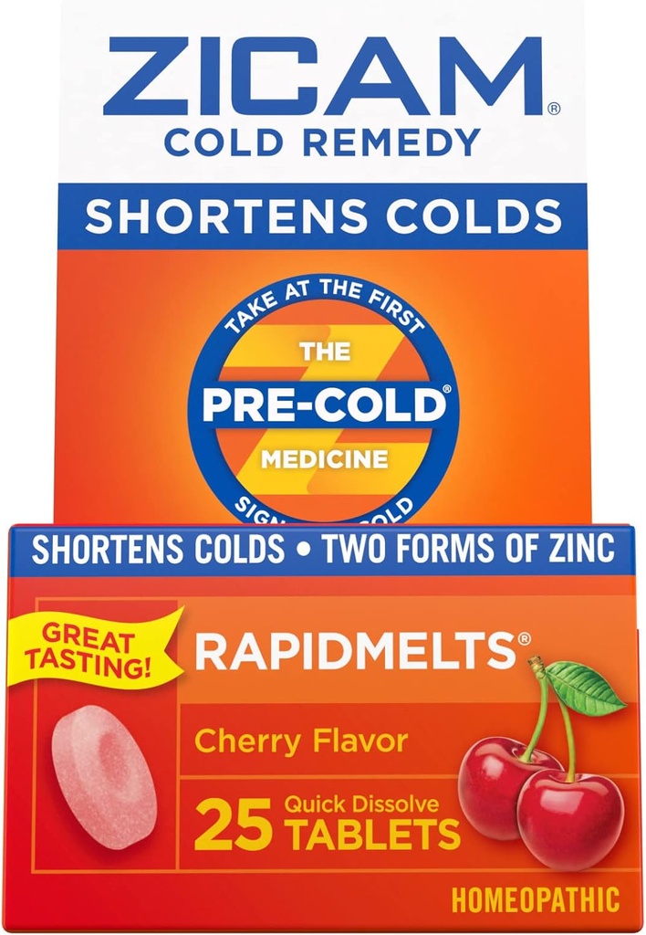Zicam Cold Remedy Zinok RapidMells, Cherry Flavor, Homeopatické, Cold Skrátenie medicína, Skráti studenú dobu trvania, 25 gróf (Pack of 2)