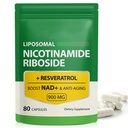 NAD Supplement, 900 mg - Lipozomal Nikotínamid Riboside NAD+ Doplnok s Resveratrol podporuje svalovinu, mozog, Cellular Energy - NMN doplnok alternatíva pre mužov a ženy, 80 kapsule (Pack of 1)