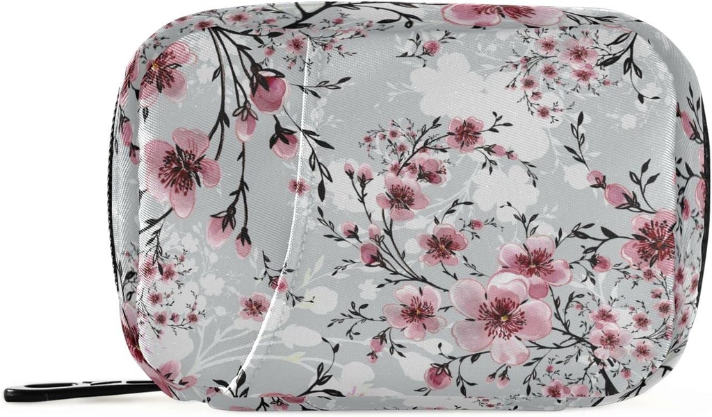 Naanle 7 deň Cherry Blossom pilulky Organizátor taška so zipsom, Prenosné týždenné puzdro, Kompaktná veľkosť pre vitamín doplnok držiteľa