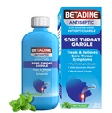 Betadín Antiseptické medikované Gargle, Povidón- Iodine 0. 5%, Liečebné a reliéve Symptómy hrdla, Dočasne znižuje mikróby bežne nájdené v ústach, mätová chuť, 8 FL OZ