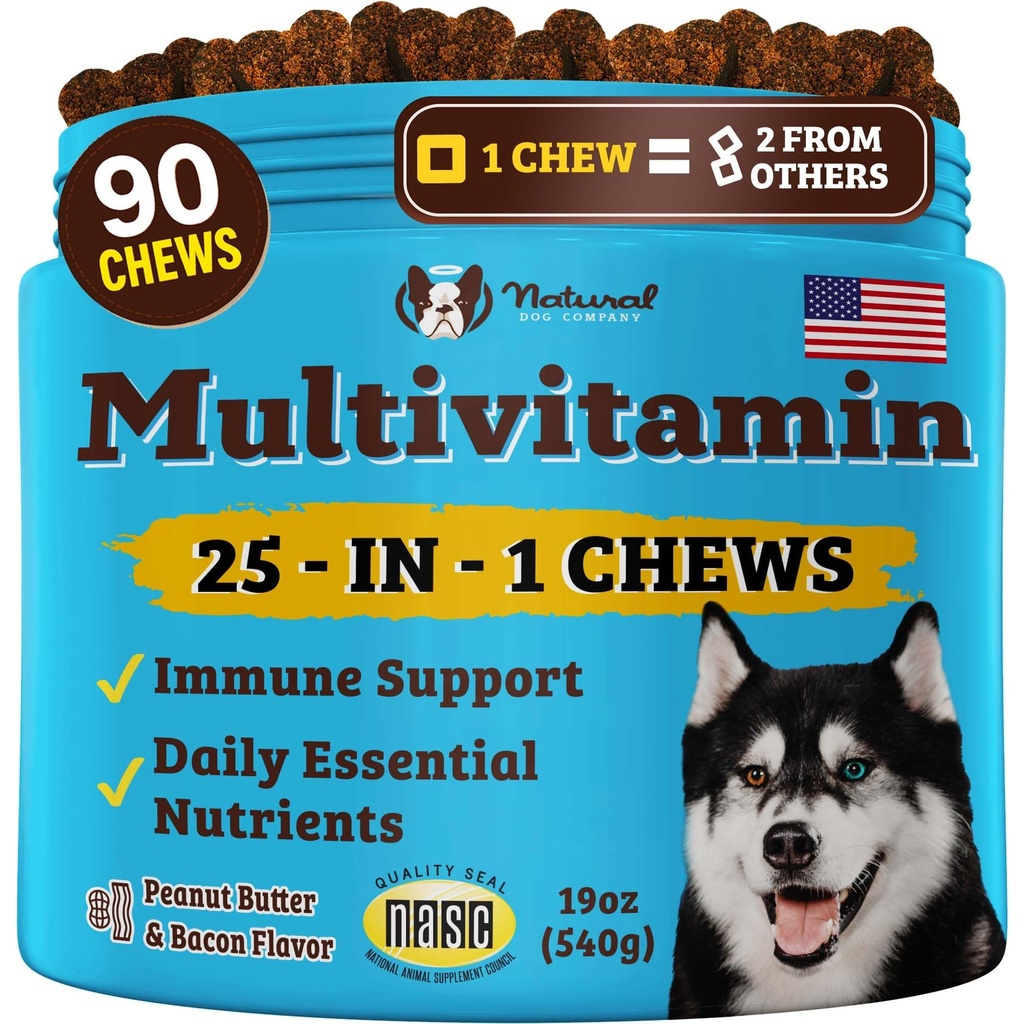 Natural Dog Company 25-in-1 Multivitamínové žuvačky pre psy 