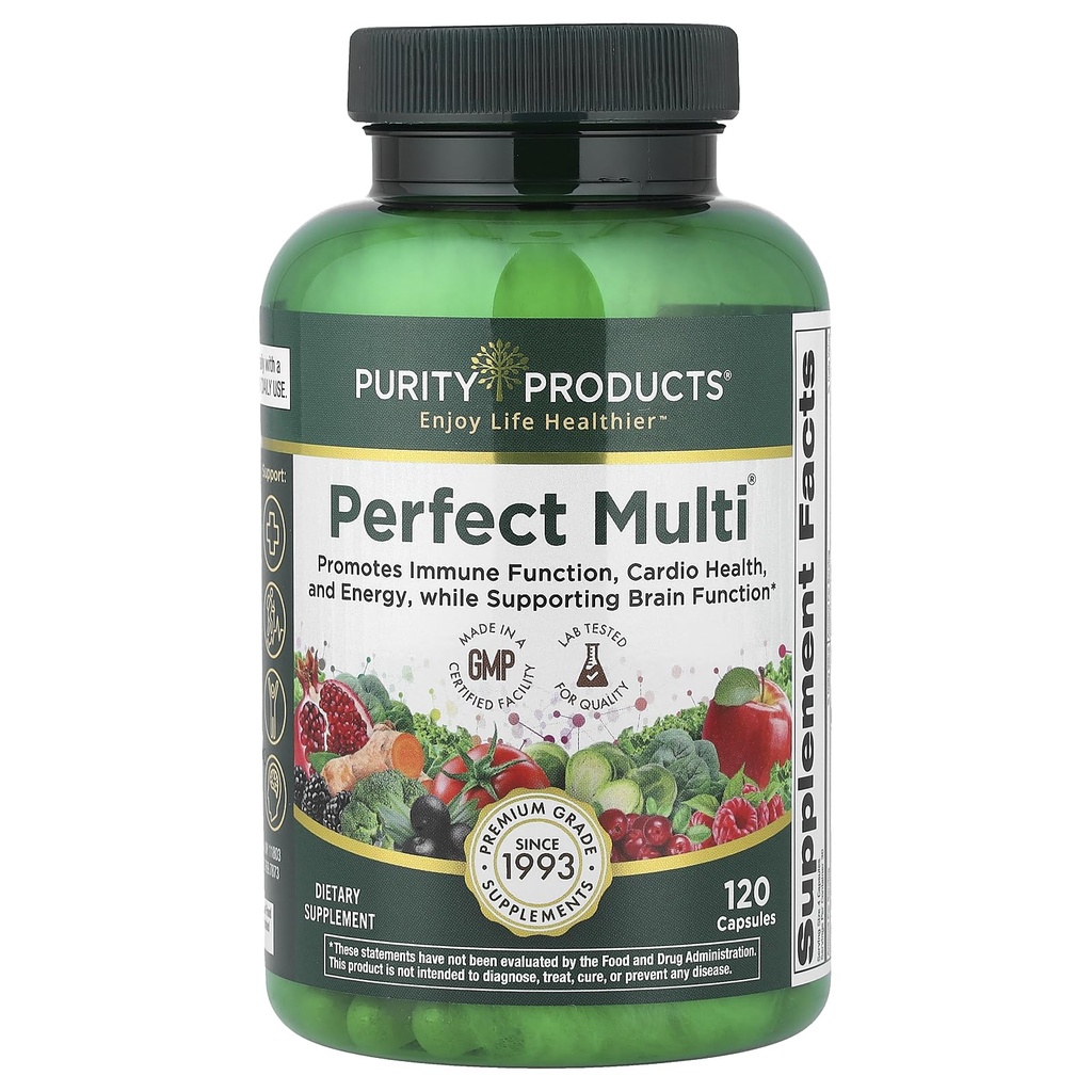 Produkty čistoty Dokonalé Multi - Multivitamínové balené s vitamínmi, minerálmi a fytonutrientmi - 60 Prelomové výživné látky - Podpora zdravej imunity, Normálna energetická úroveň - 120 kapsúl (1)