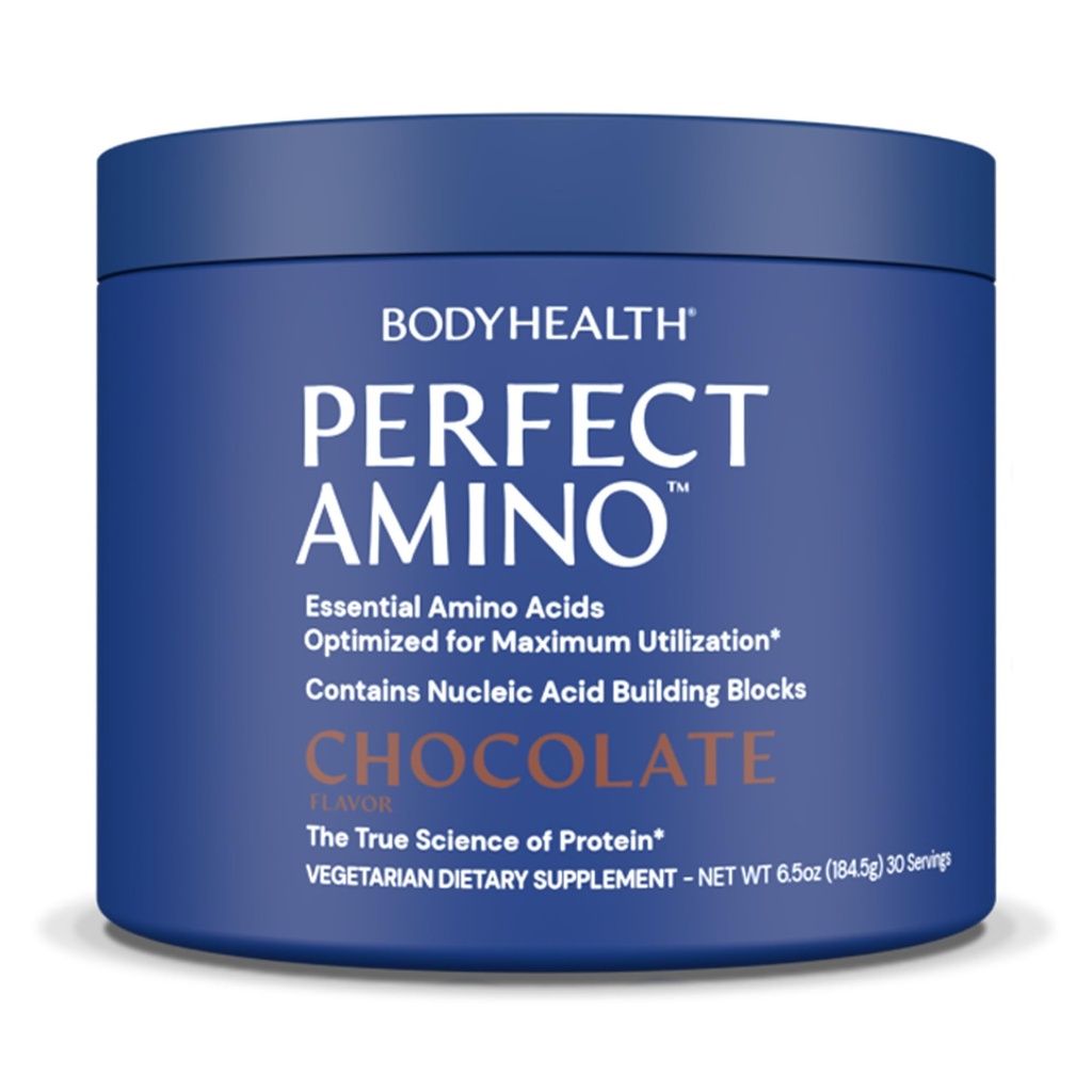 TeloHealth PerfectAmino Powder - BCAA a EAA Powder pre pred a po tréningu - Amino Acid Energy Drink pre mužov a ženy na podporu chudého svalového tkaniva a zotavenie - Čokoláda - 30 porcií