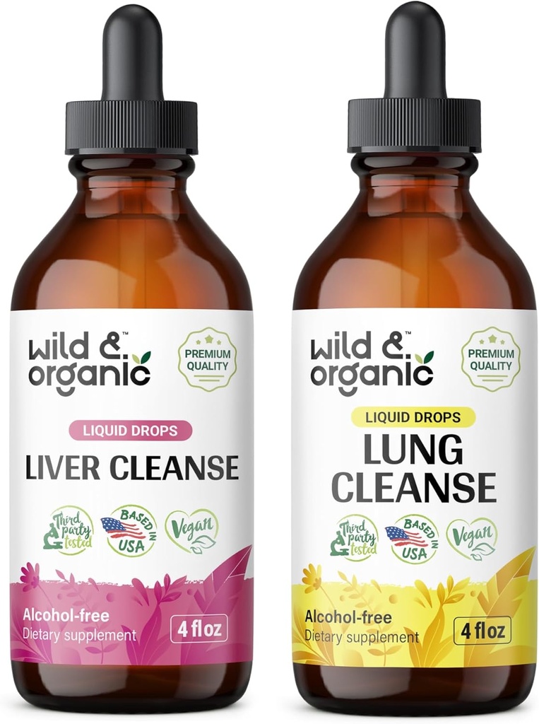 Divoké a organické čistenie pečene Tinktúra 4 fl oz & Lung Čistiť Tinktúra 4 fl oz