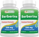 Najlepšie Naturals Berberine 500mg 120 Kapsule - podporuje imunitnú funkciu, Kardiovaskulárne a gastrointestinálne funkcie (120 Počet (Pack of 2))