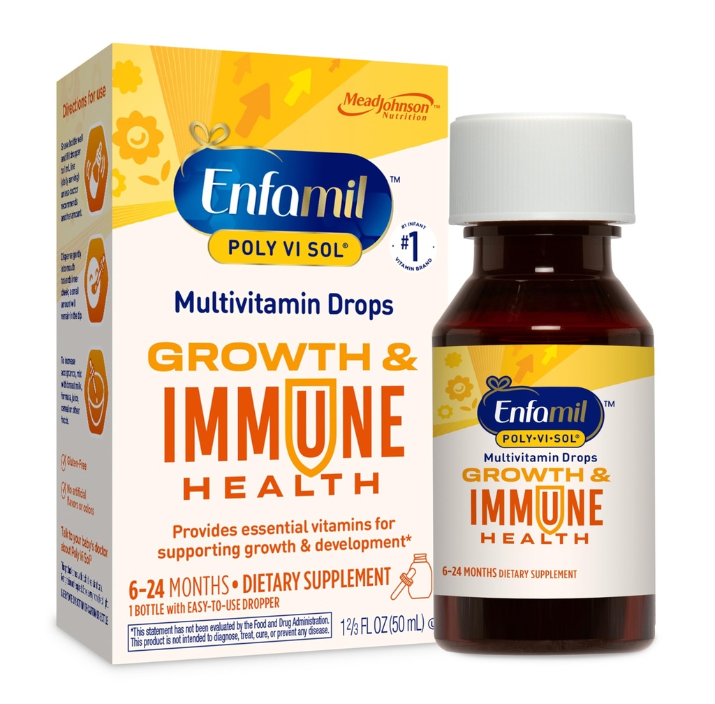 Enfamil Poly-Vi-Sol Tekuté multivitamínové kvapky, podporuje rast a imunitné zdravie*, 50ml fľaša