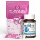Raw Probiotics for Women & Men (100 Billion CFU, 35 Strains) + Multi Collagen Peptides Powder (Type I, II, III, V & X with Biotin & Hyaluronic Acid) | Digestive, Gut, Immune, Hair, Skin, Nail & Bone S