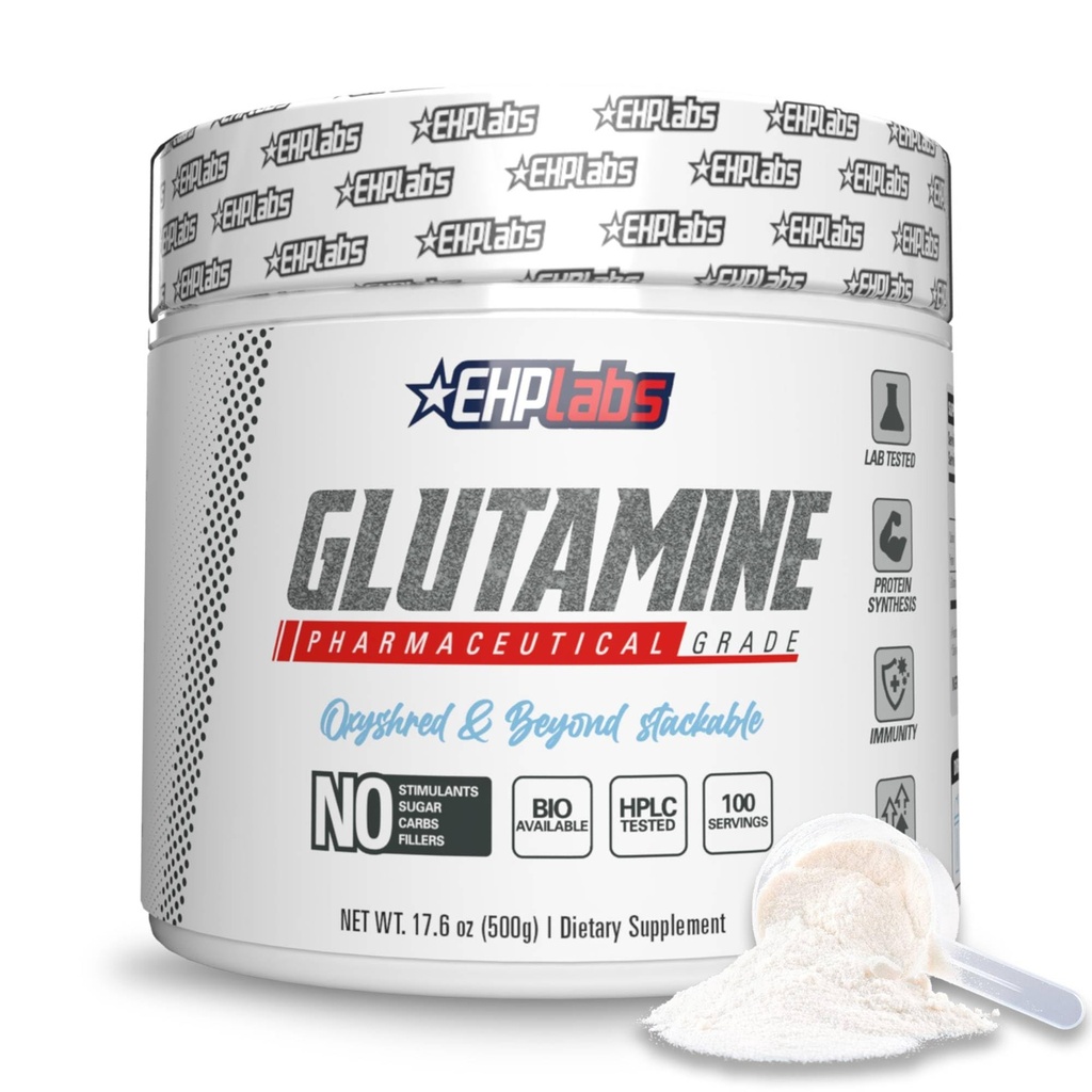 EHP L L L glutamín prášok Aminokyseliny - L-Glutamine, Cvičenie zotavenie, Immune Health & Gut Health Support (500g) - 100 Servivné služby