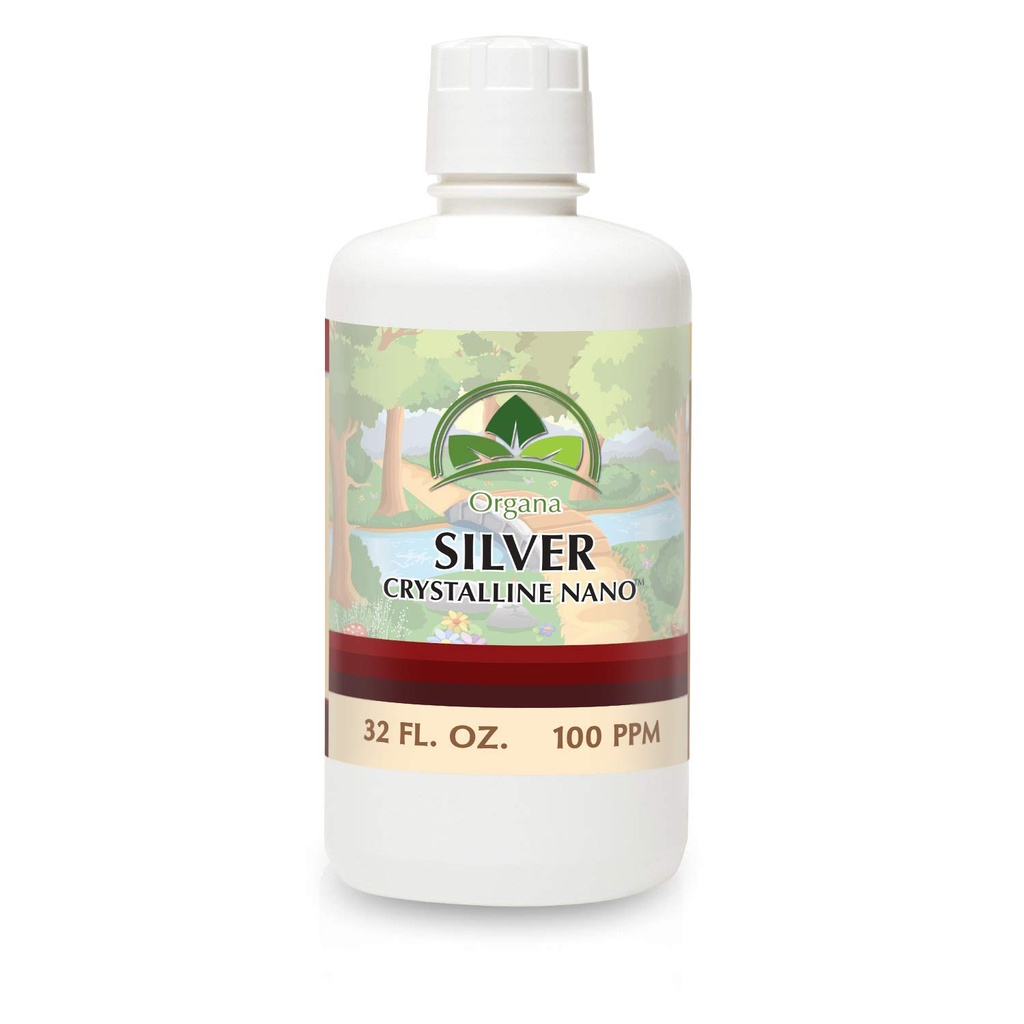 Organa Crystalline Nano Koloidné striebro - 100 PPM - 32 oz fľaša