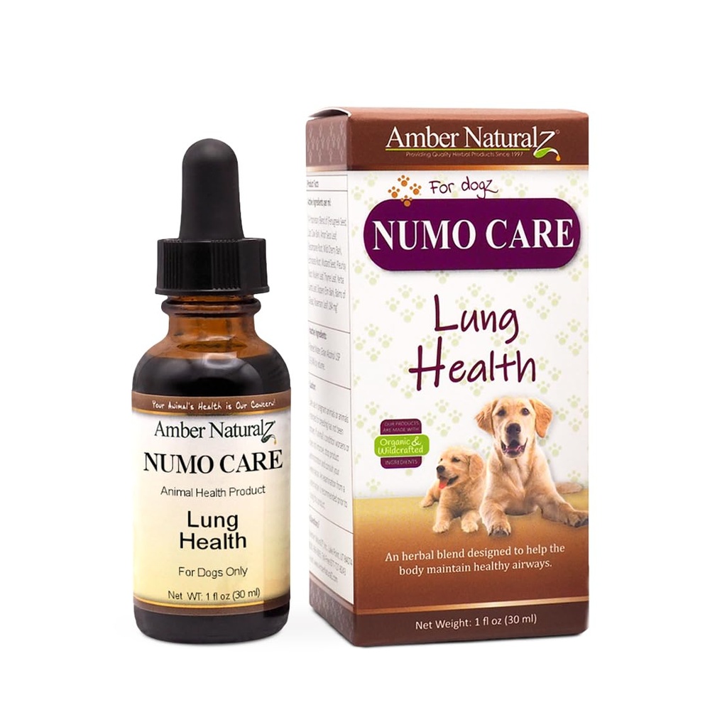 Amber NaturalZ Numo Care Respiratory Support for Dogs | Herbal Formula to Help Maintain Normal Lung Function, Clear Airways, and Immune Health | Natural Aid for Breathing Comfort 1 Fluid Ounce