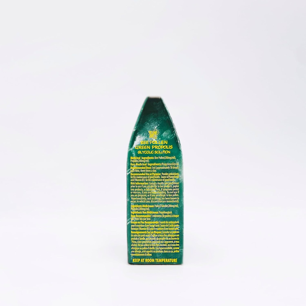 Oficiálny distribútor - 1 fľaša Apiario Silvestre Bee Pollen & Brazil Green Bee Propolis Liquid - Glycolic Extract-non Alkoholické, bez voskov, bez cukru