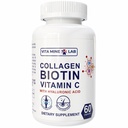 Collagen + Biotin + Vitamin C with Hyaluronic Acid, Supports Skin, Hair & Nail Health, Gluten-Free, Halal, Made in USA, 60 Vegan Capsules
