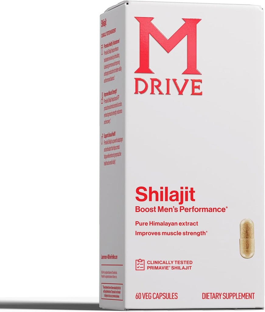Mdrive Shilajit Kapsule pre Muži 30 Slúžiť s vysokou čistotou PrimaVie Shilajit pre Energy Boost & Immune Support, 60 Shilajit Kapsule