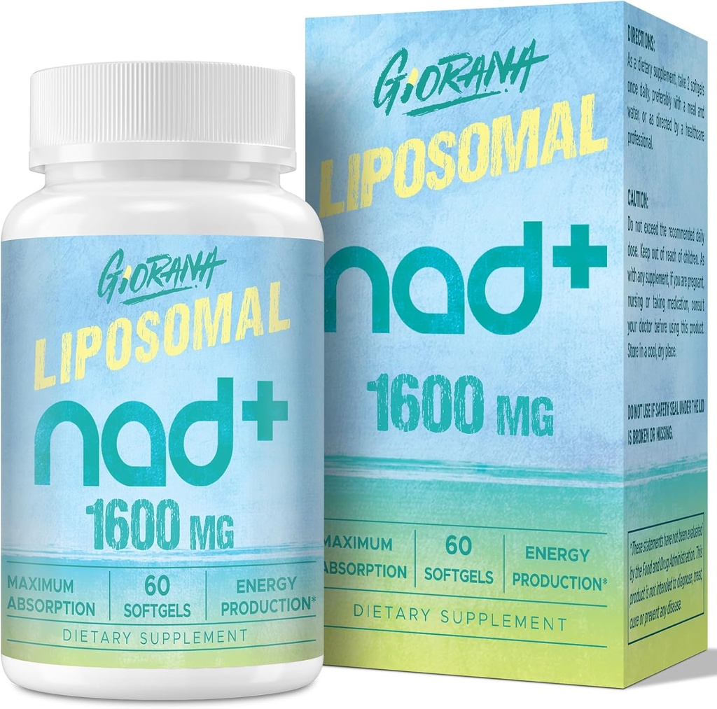 1600 MG Lipozomálne NAD+ Supplement, NAD+ Posilnenie doplnok, Superior Absorpcia, Vitamín B3 pre starnutie obrany, dlhovekosť, Energia, Oprava, non-GMO, 60 Softgels