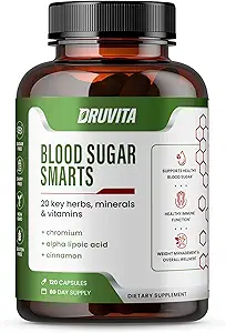 Krvný cukor Inteligentné - 20 Kľúčové byliny, Minerály a vitamíny - s chrómom, Alpha Lipoová kyselina, Škorica a horké Melón, pre Muži- Non-GMO Natural- 120 Kapsule 60 dní