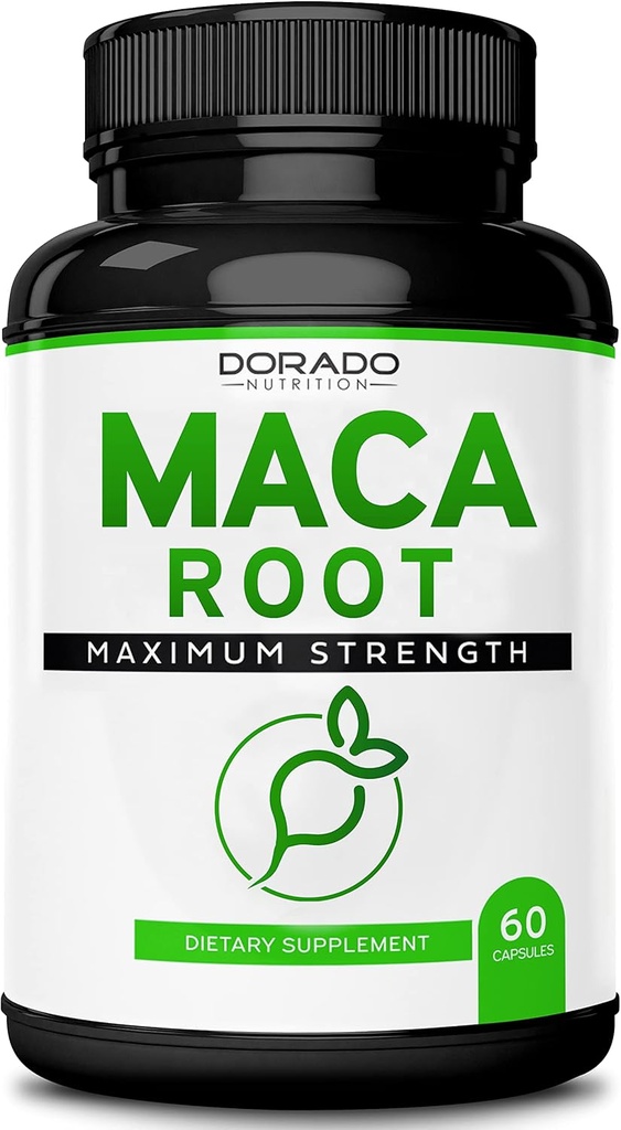 Maca Root Kapsule 15,000mg od Muži a ženy - 10x Koncentrovaný extrakt ekvivalent - [Maximálna sila] - Zero Fillers - Tretia strana testované - Vegan - Gluten Free & Non-GMO - USA Made - 60 Kapsule