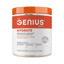 Genius značky Genius Hydratovaný - Elektrolyt doplnok pre každodennú hydratáciu - Kokosová voda - bez cukru - 8 Essential Minerals & Nutrients - Non-GMO - Sour Peach Rings - 50 Servings