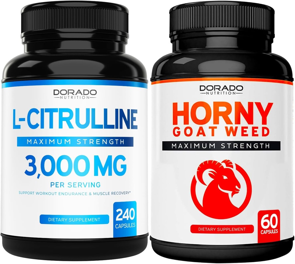 L Citrulín (240 kapsúl) L Arginín a oxid dusnatý od Výdrž a výkon pre tréningy a trávu Horny Koza (60 kapsúl) Premium Hornygoatweed & Icariin Epimedium - Vegan & USA Made
