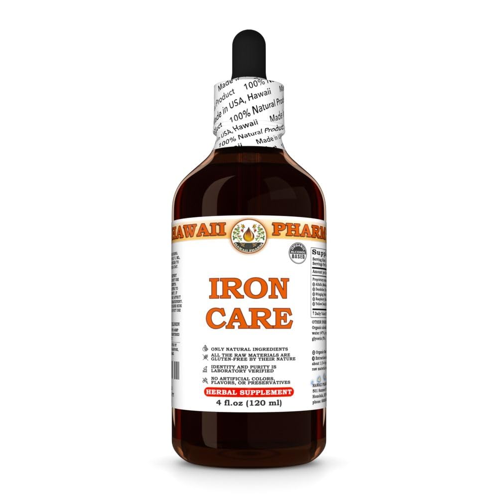 Iron Care Tincture, Made in Hawaii, All Natural, Vegan, Pure Liquid Extract - 4 fl.oz