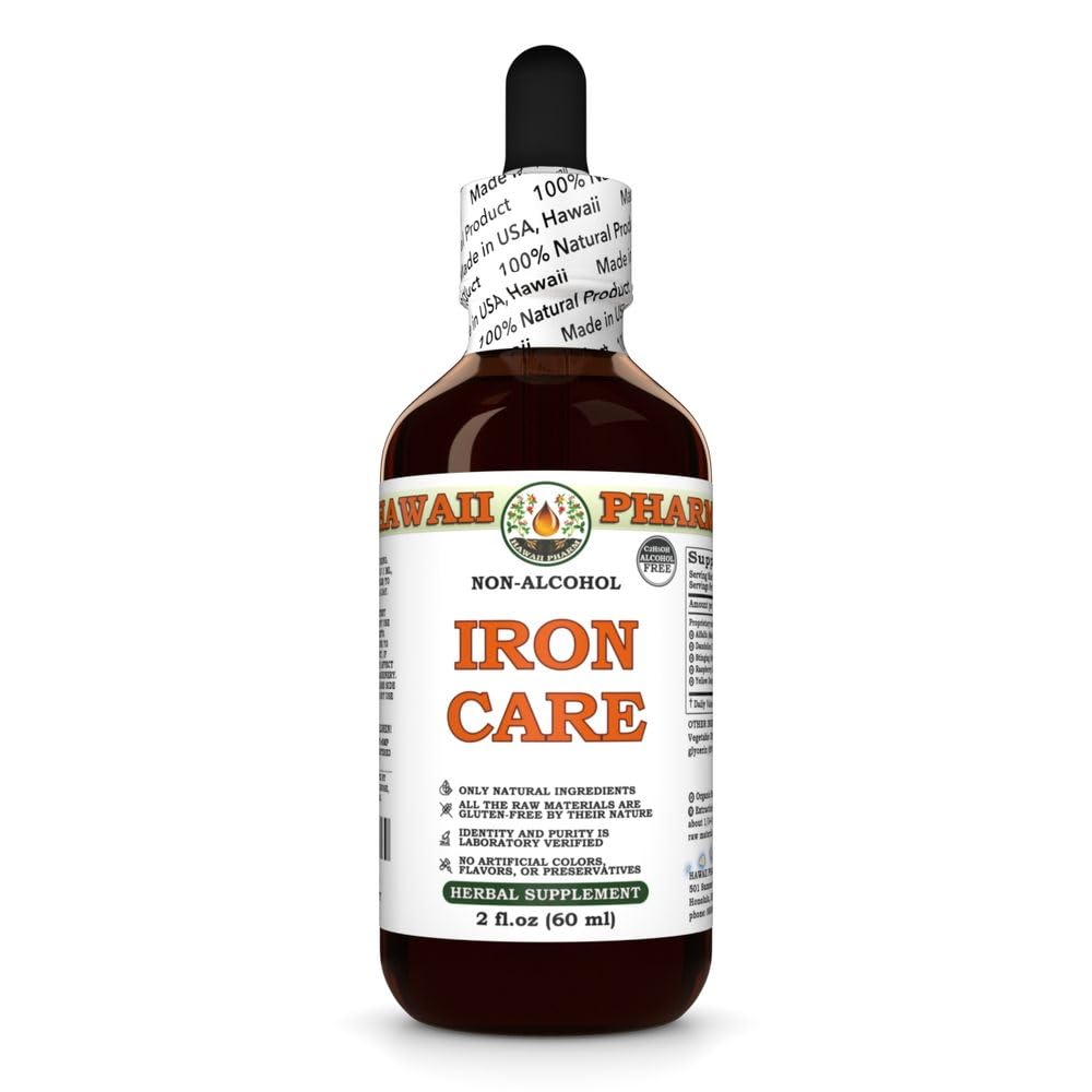 Iron Care Glycerite, All Natural, Vegan, Lab Tested Alcohol-Free Liquid Extract - 2 fl.oz