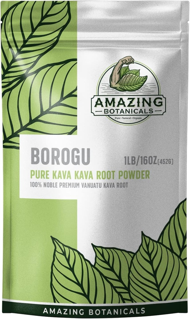 Úžasné Botaniky Kava Root - Čerstvé Borogu Kava Root - 100% Noble Kava-Kava 16oz/1lb, 1 libra vrecko čistého najjemnejšie čerstvé Vanuatu Kava Root
