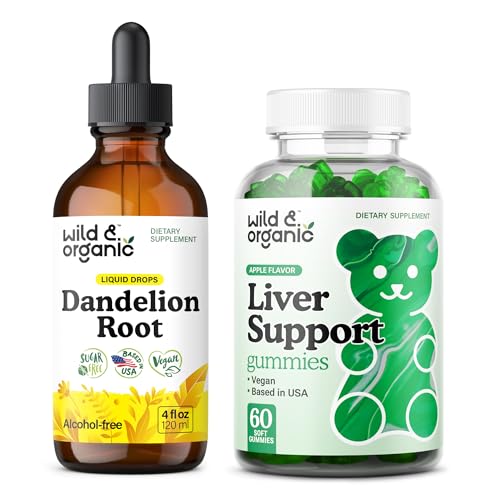 Wild & Organic Dandelion Tincture 4 fl oz & Liver Support Gummies 60 Count