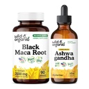 Wild & Organic Black Maca Root 90 Capsules & Ashwagandha Tincture 4 fl oz