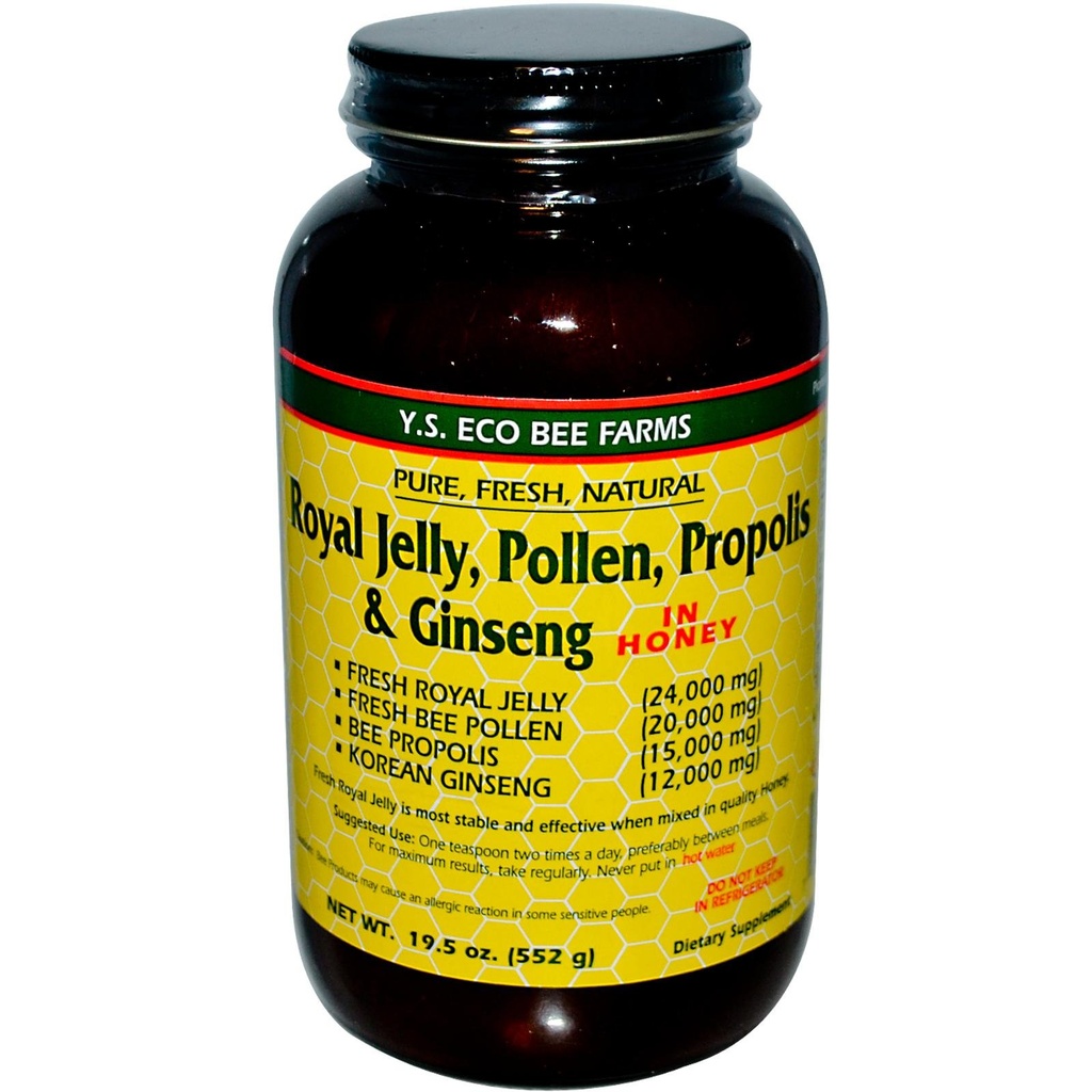 YS Royal Jelly, Pollen, Propolis & Ginseng in Honey (19.5 Fl. Oz Liquid)