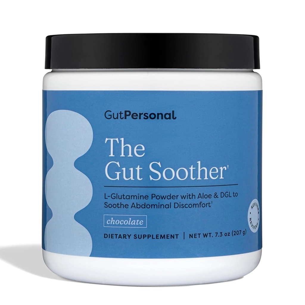 GutPersonal Gut Sother L-Glutamine Powder Supplement: Restore Gut Lining, Soothe Digestive Discomfort Pri podpore celkového zdravia Gut, 30 Servings (Chocolate)