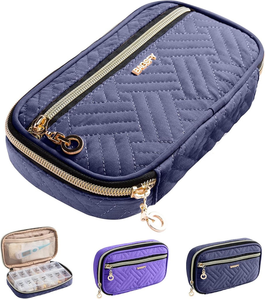 BAGSFY pilulky Organizátor prípad 2 Times a Day- Týždenná medicína Usporiadateľ Cestovanie pilulky Box s odnímateľný 7 Day Medicine Prípad Kontajner pre rybí olej, vitamín, doplnok