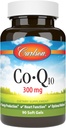 Carlson - Co-Q10, Co-Enzyme Q10, 300 mg, Výroba energie a funkcia srdca, 60 Softgels