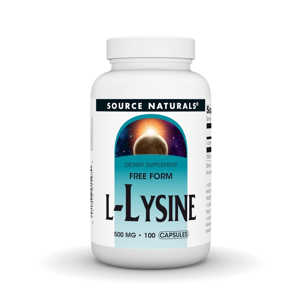 Zdroj Naturals L-Lysine Free Form - Aminokyseliny doplnok podporuje tvorbu energie a kolagén - 100 kapsúl